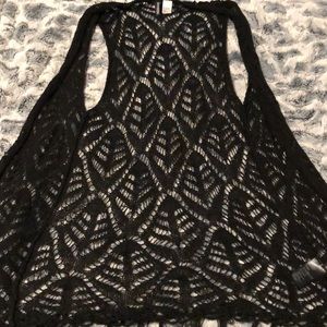 H&M Black Fringe Pullover